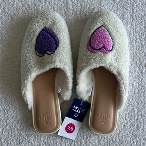 Roller Rabbit x Target Disco Hearts Wave Fuzzy House Slippers